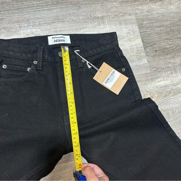 NWT Reformation Julia High Cigarette Destroyed Black Jeans size 24 - Picture 9 of 11